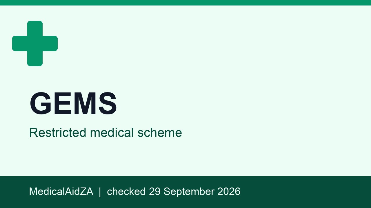 GEMS: restricted medical scheme, MedicalAidZA review